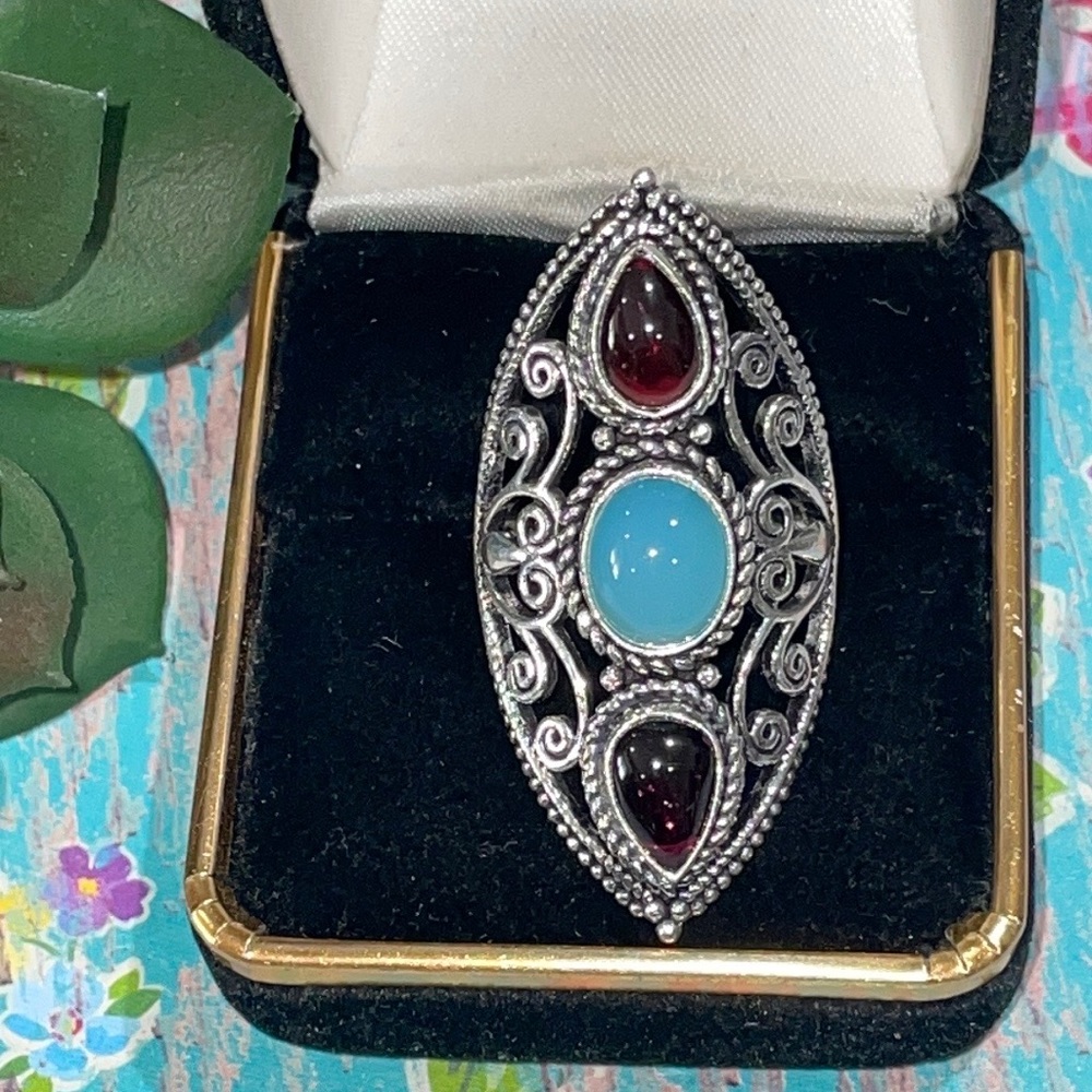 Rubelite & Chalcedony Ring - image 1